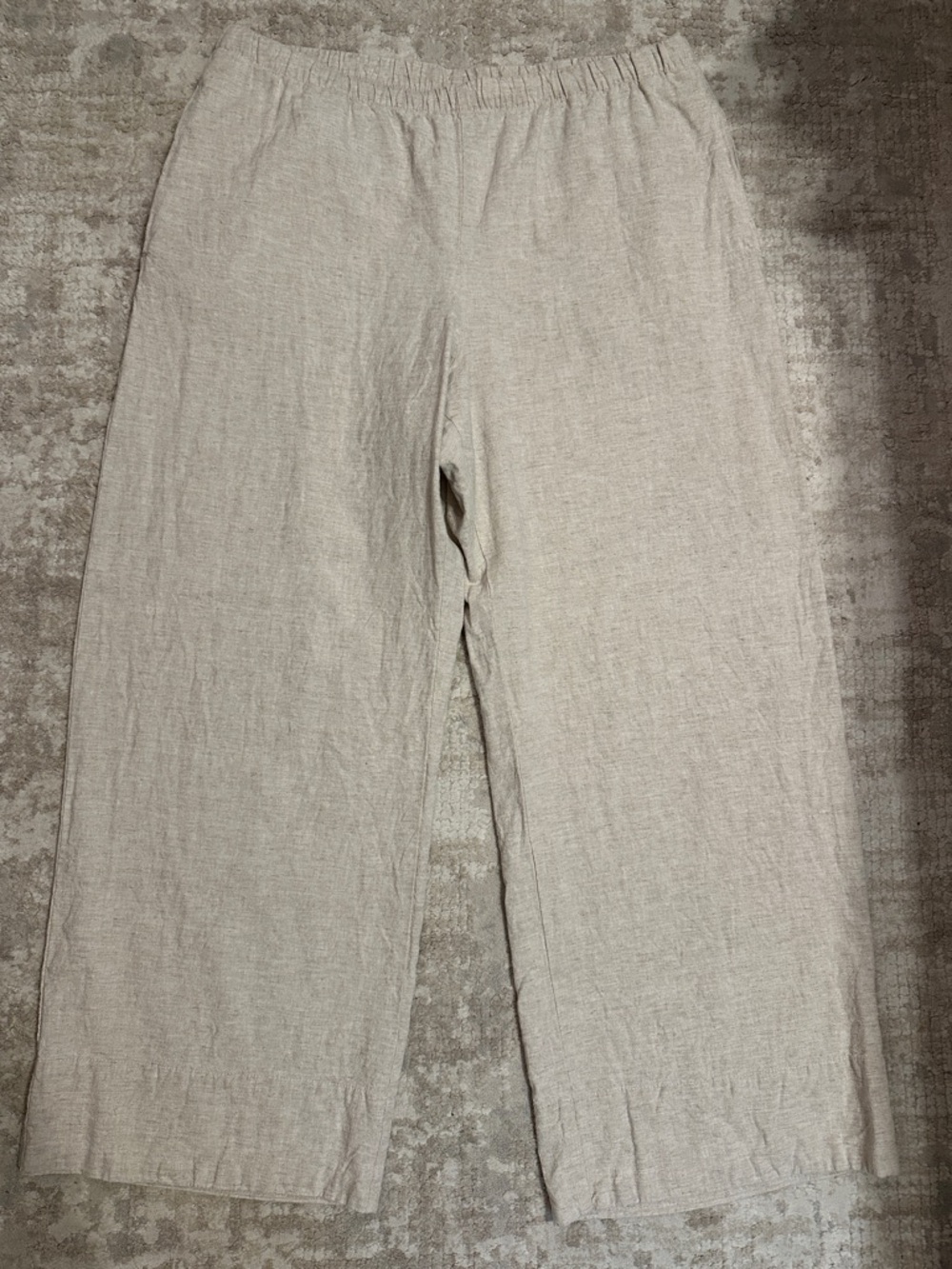 GAP Beige Wide-Leg Linen Blend Pants